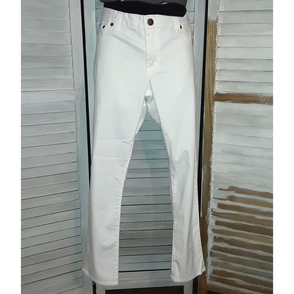 Max Jeans Women's Pants Size 12 Mid Rise Crop Back Pockets Off-White